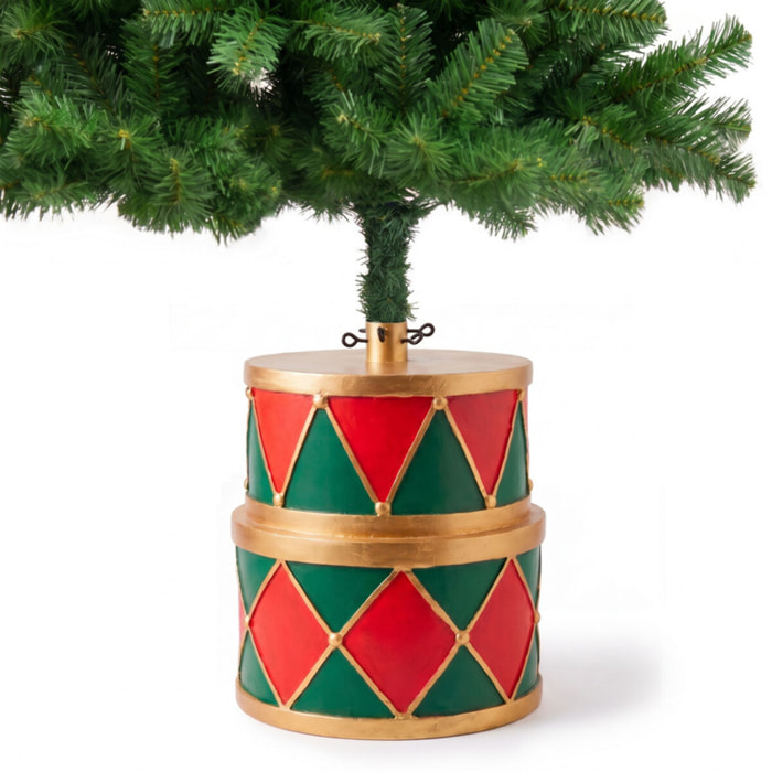 Base decorativa a tamburo per albero di Natale in magnesio e ferro - Multicolore