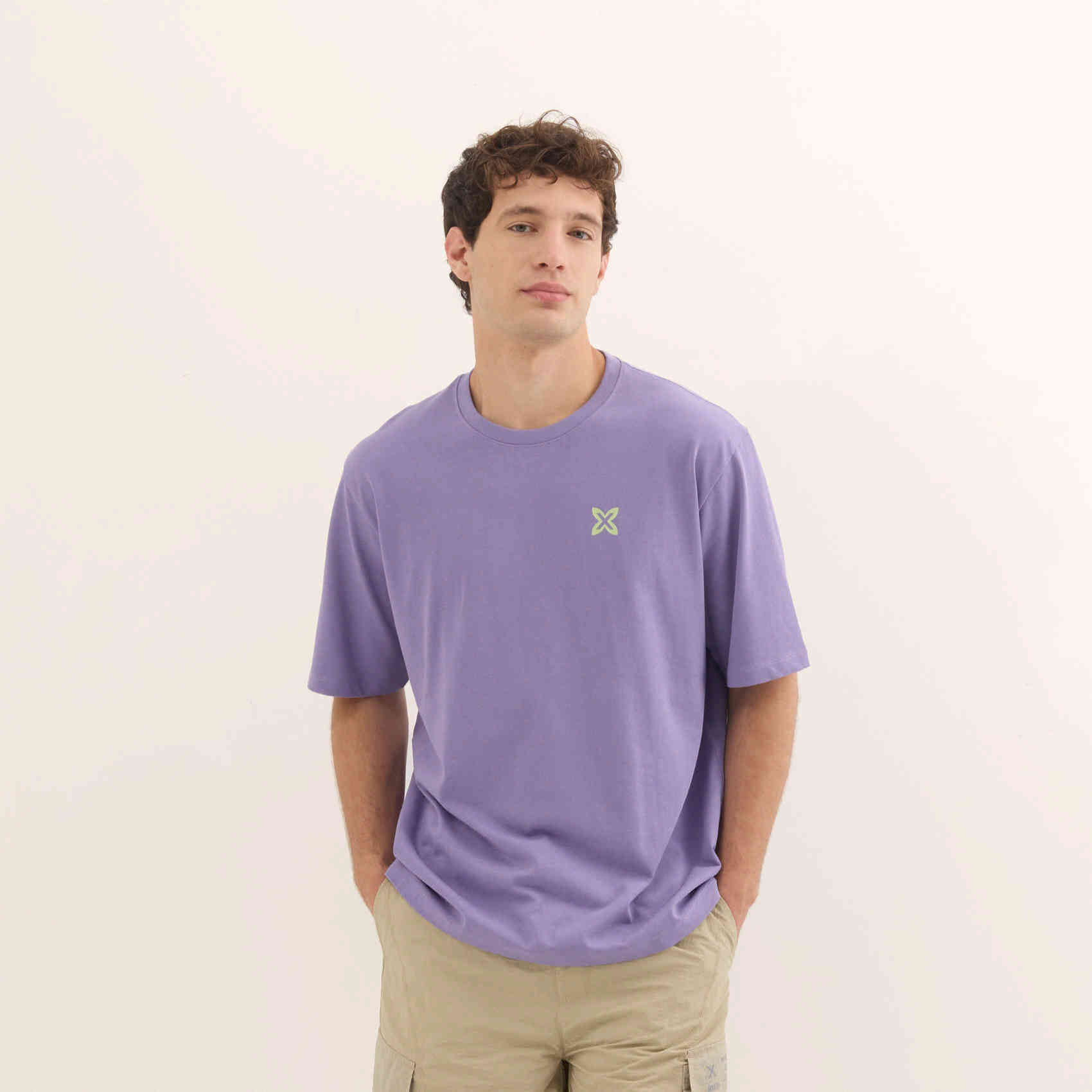 Camiseta Estilo Urbano Oversize Algodón Orgánico Lavanda STREETWEAR T-SHIRT LAVANDA