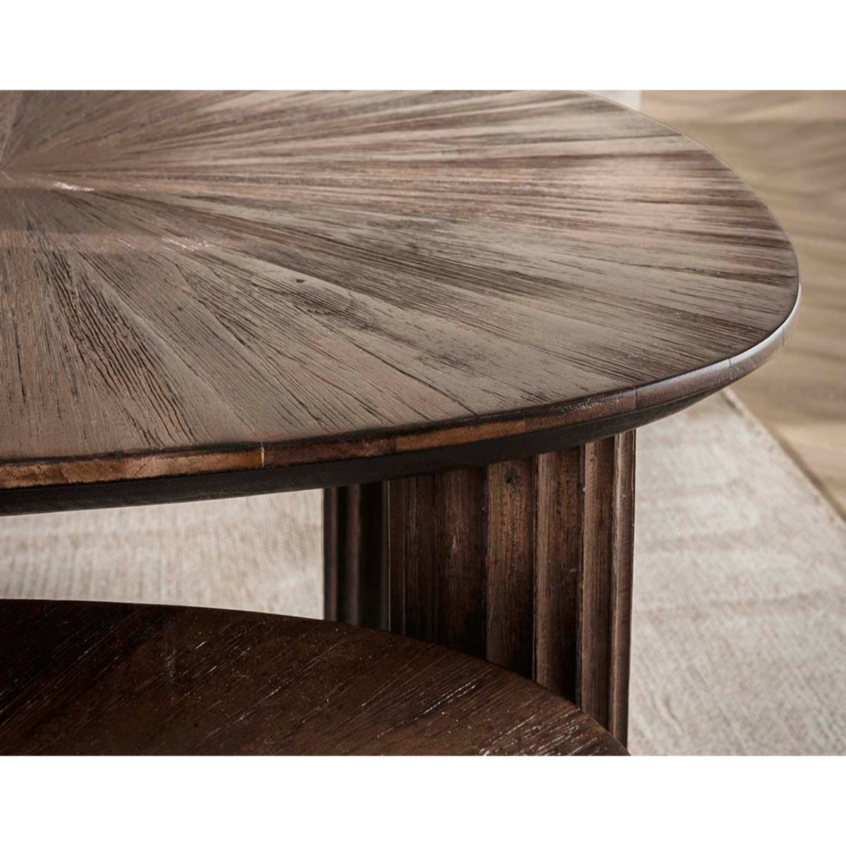 Tania - lot de 2 tables basses gigognes en teck massif - 62 et 54 cm - Bois