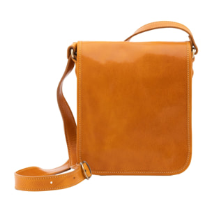 Borsa a tracolla uomo in vera pelle - Modello False - Made in Italy - 23.0 x 20.0 x 9.0 cm