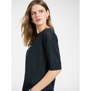 Elena Mirò - T-shirt in filato misto lyocell - Blu