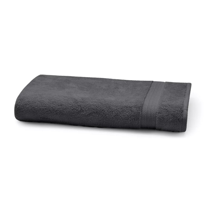 Serviette eponge pur coton 550 g/m² uni anthracite Elea carbone