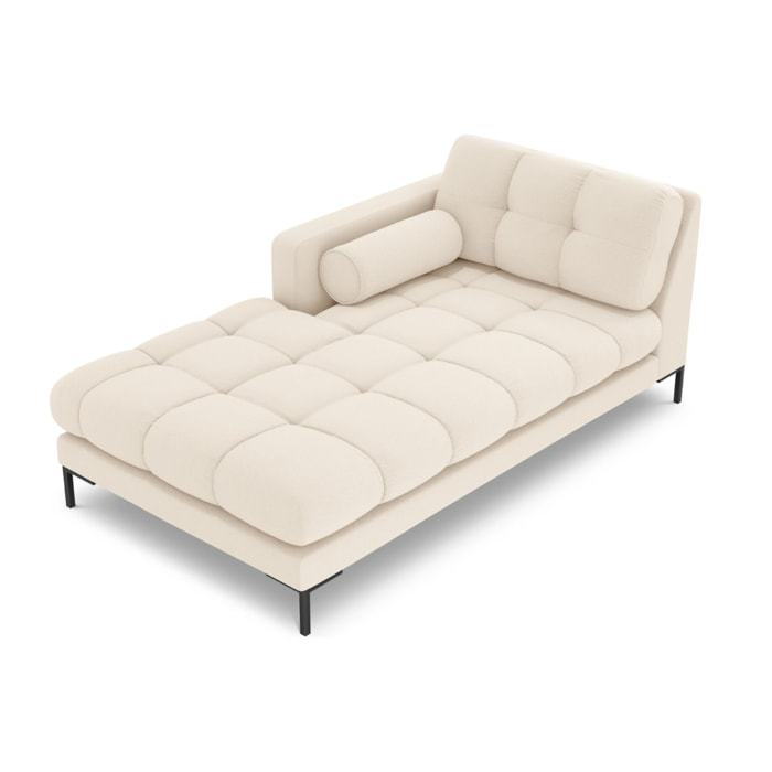 Méridienne gauche "Bali" en tissu structurel beige clair