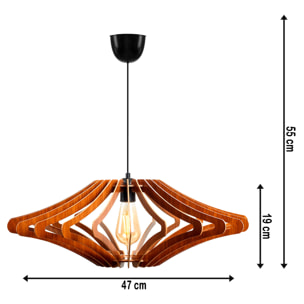 Juego de 2 Lámparas de techo 55 cm. nogal, tipo E 27 Max 45 - 60 W