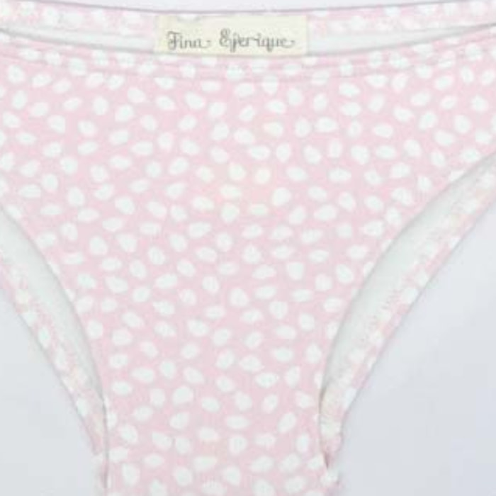 BIKINI ROSA CON MOTAS BLANCAS