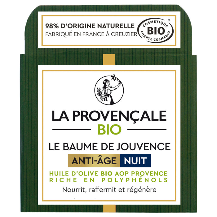 La Provençale Oleo-Jeunesse - Baume Booster d'Hydratation Anti-âge Certifié Bio - Omégas d'huile d'Olive verte - Tous types de