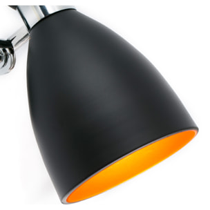 RETRO Lampe applique noire et cuivre