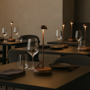 Lampe de table sans fil aluminium LUME Rouille H29cm