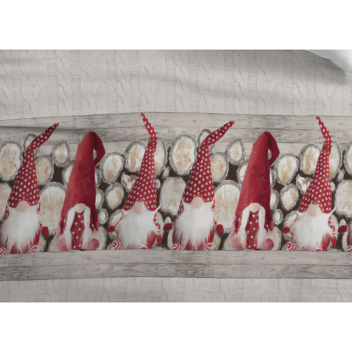 Sacco Copripiumino Flanella Gnomi Rosso