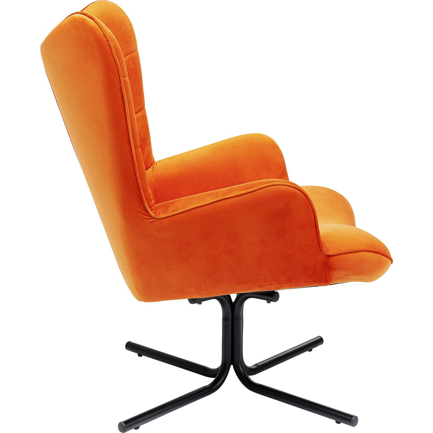 Fauteuil pivotant Oscar velours orange Kare Design