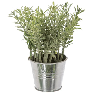 Plante artificielle - pot en métal - H17 cm