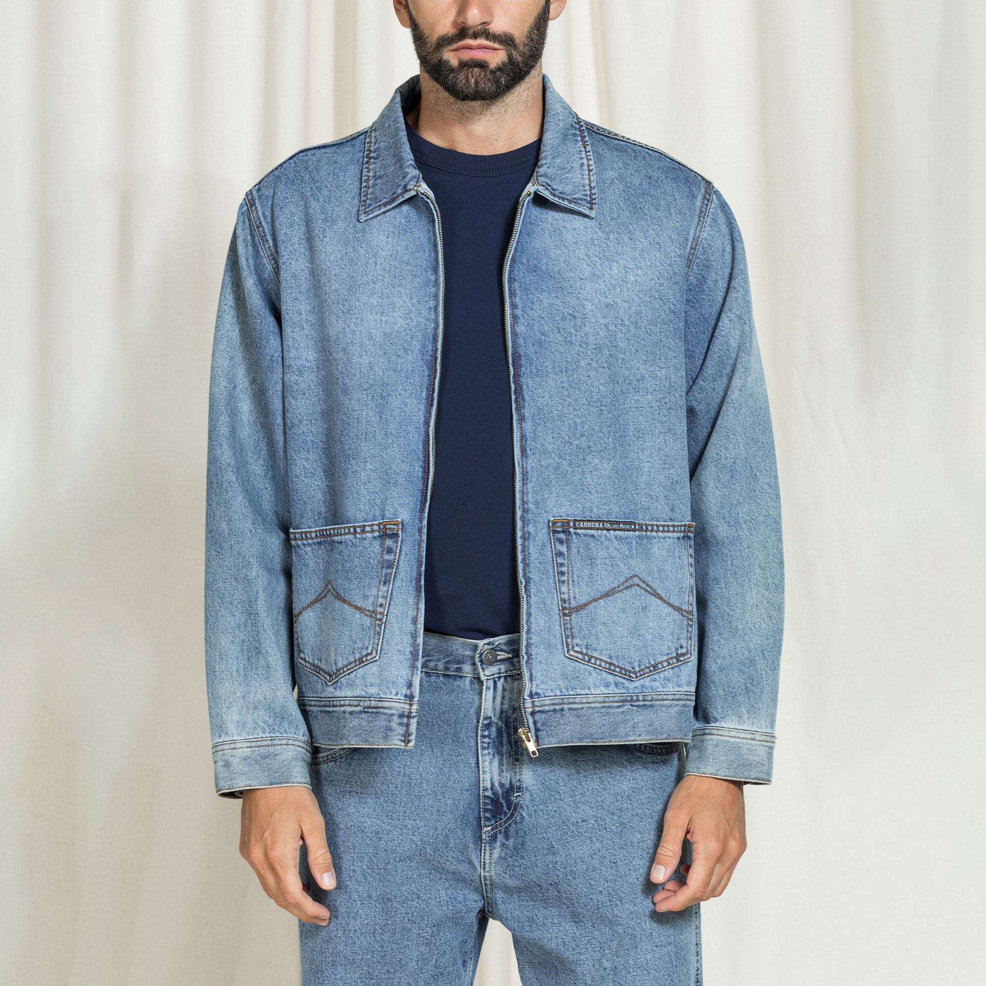 GIACCA CARRERA REPLICA BLUE AGE MODELLO TRUCKER IN JEANS