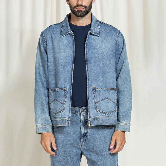 GIACCA CARRERA REPLICA BLUE AGE MODELLO TRUCKER IN JEANS