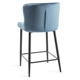Chaise de bar velours bleu (lot de 2) ARLINGTON