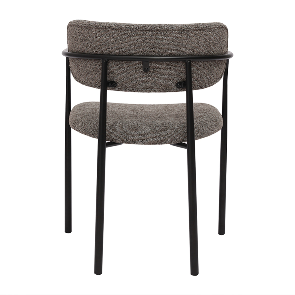Chaises en tissu texturé taupe et métal noir (lot de 2) SWIFT