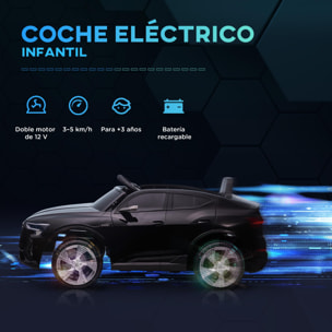 Coche Eléctrico para Niños Audi E-tron Coche de Batería para Niños 12V con Mando a Distancia Faros Bocina Música Velocidad 3-5 km/h Cinturón de Seguridad Negro