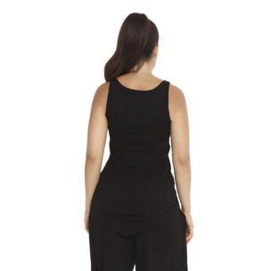 Mamatayoe Top Petitia Para Mujer, Escote Redondo, Negro