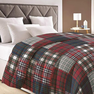 INTRECCI Piumino Singolo, 170 x 260 cm, Piumino Ecologico, Caldo, Invernale, 300 g/m², Anallergico e Antiacaro, Made in Italy, Lavabile in Lavatrice, Soffice, Morbido. Fantasia: Tartan Multicolor