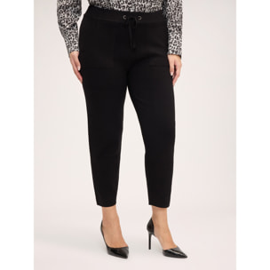 Fiorella Rubino - Joggers in maglia fine misto viscosa - Nero