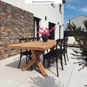 Table de jardin 240 cm en bois de teck massif - Soraya