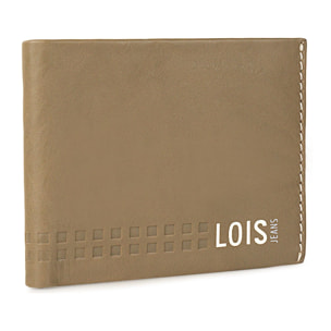 Cartera Hombre Piel Lois Temple Kaki-Cuero