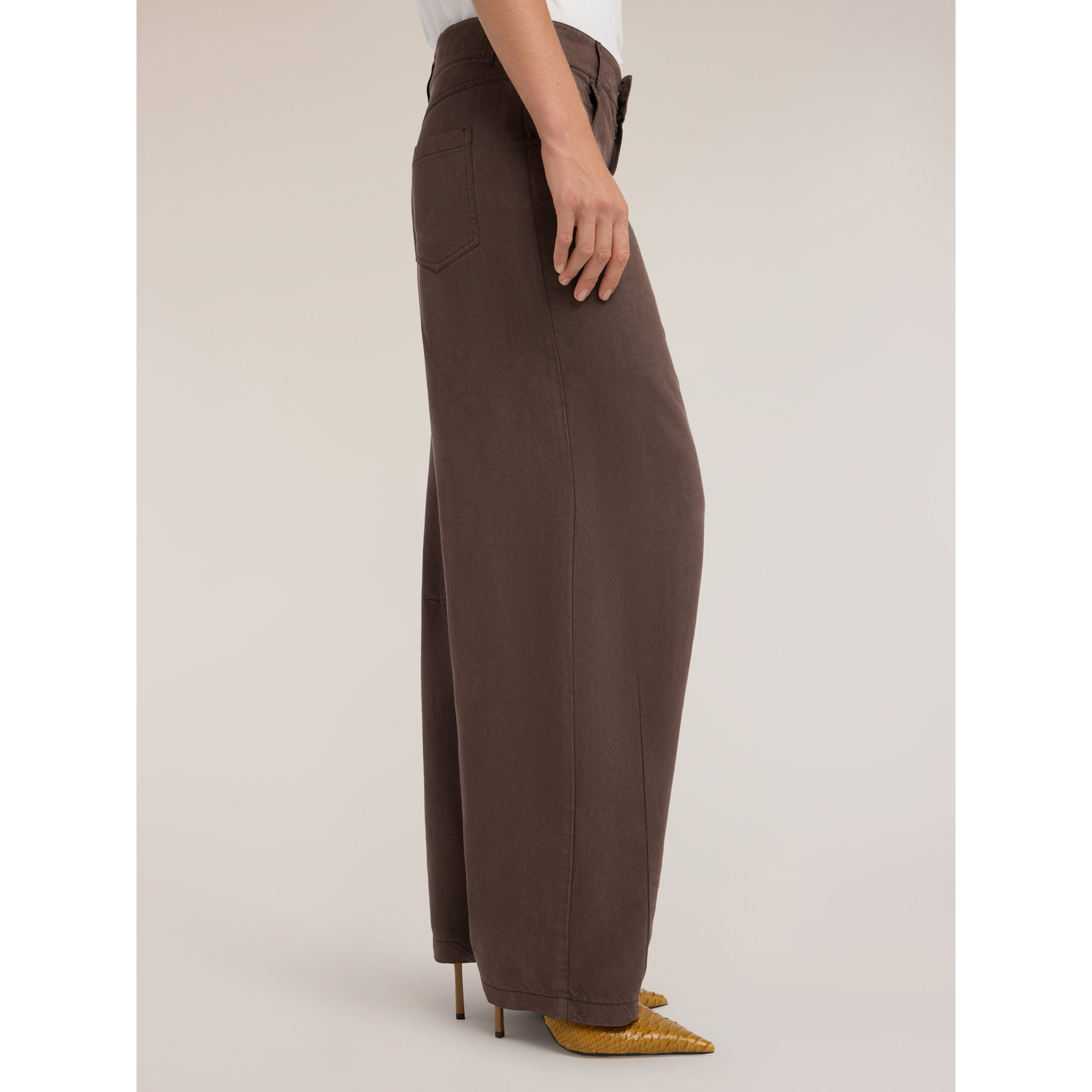 Motivi - Pantaloni barrel in lyocell - Marrone