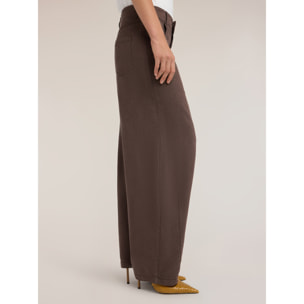 Motivi - Pantaloni barrel in lyocell - Marrone
