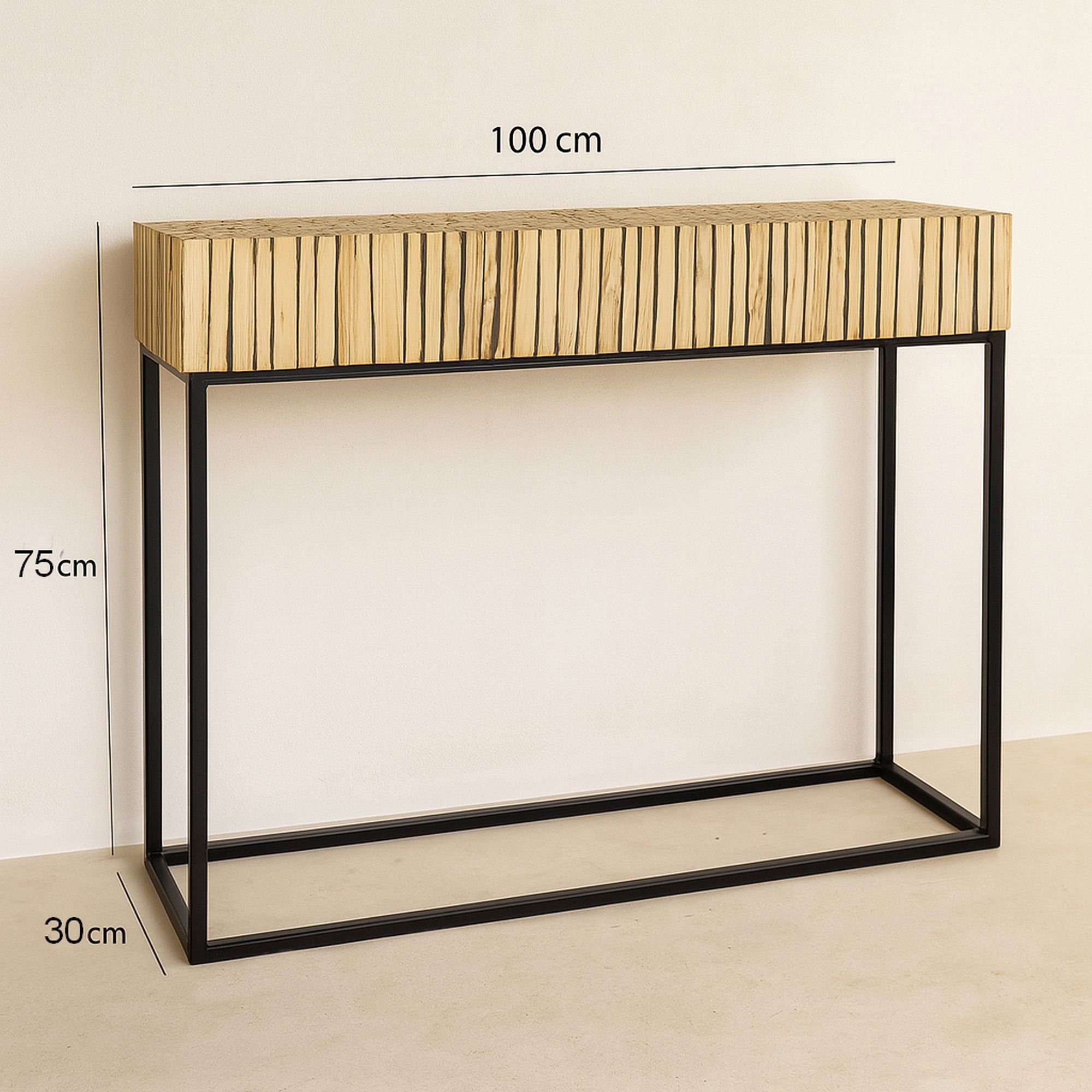 Console en métal et branche de teck TAHAA