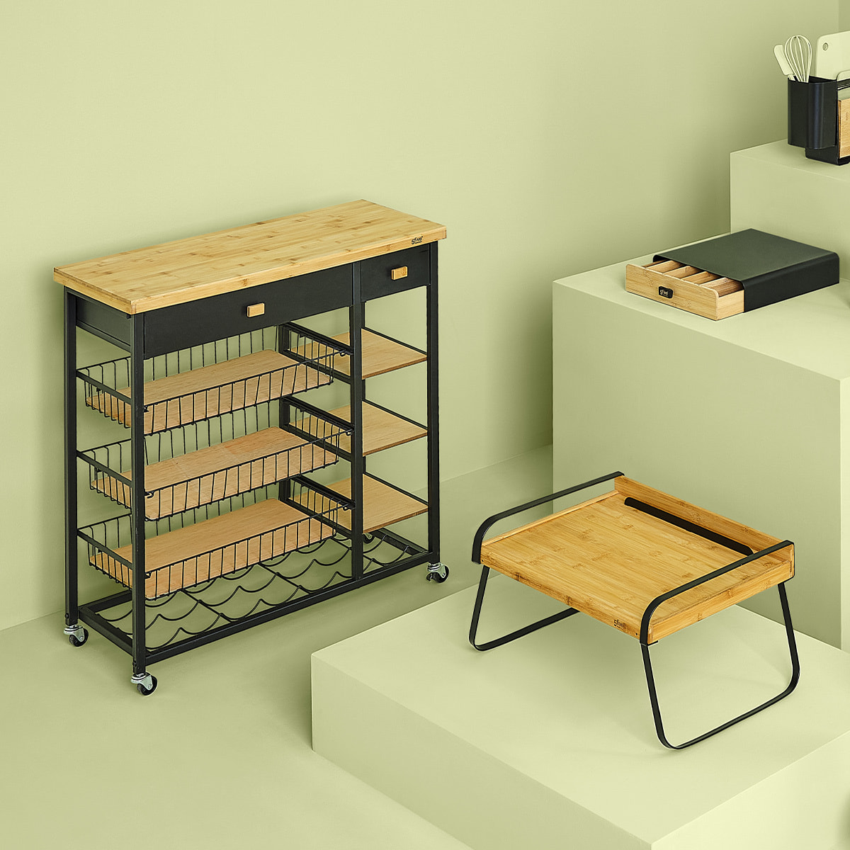 Porte-capsules 1 tiroir "Nera" noir