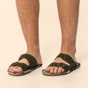 Sandalias N598 NOBUCK LAVADO KAKI/ RECYCLUS UNISEX color Kaki