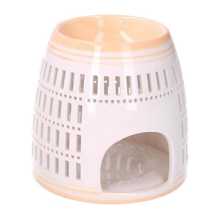 Bruciaessenze in ceramica arancione tondo cmø12,6h12,6