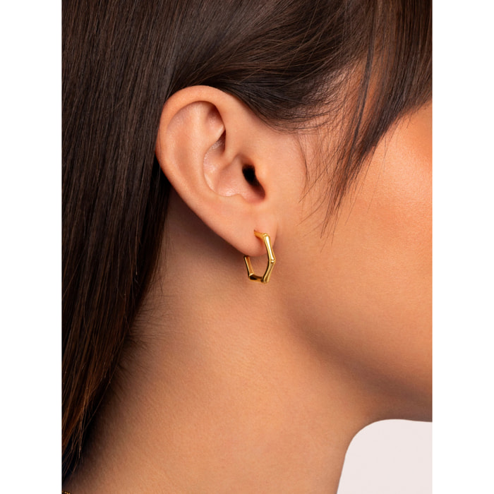 Orecchino Mini Bamboo in Acciaio Placcato Oro