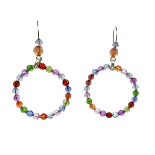 Pendiente aro Luces de Verano en dorado multicolor