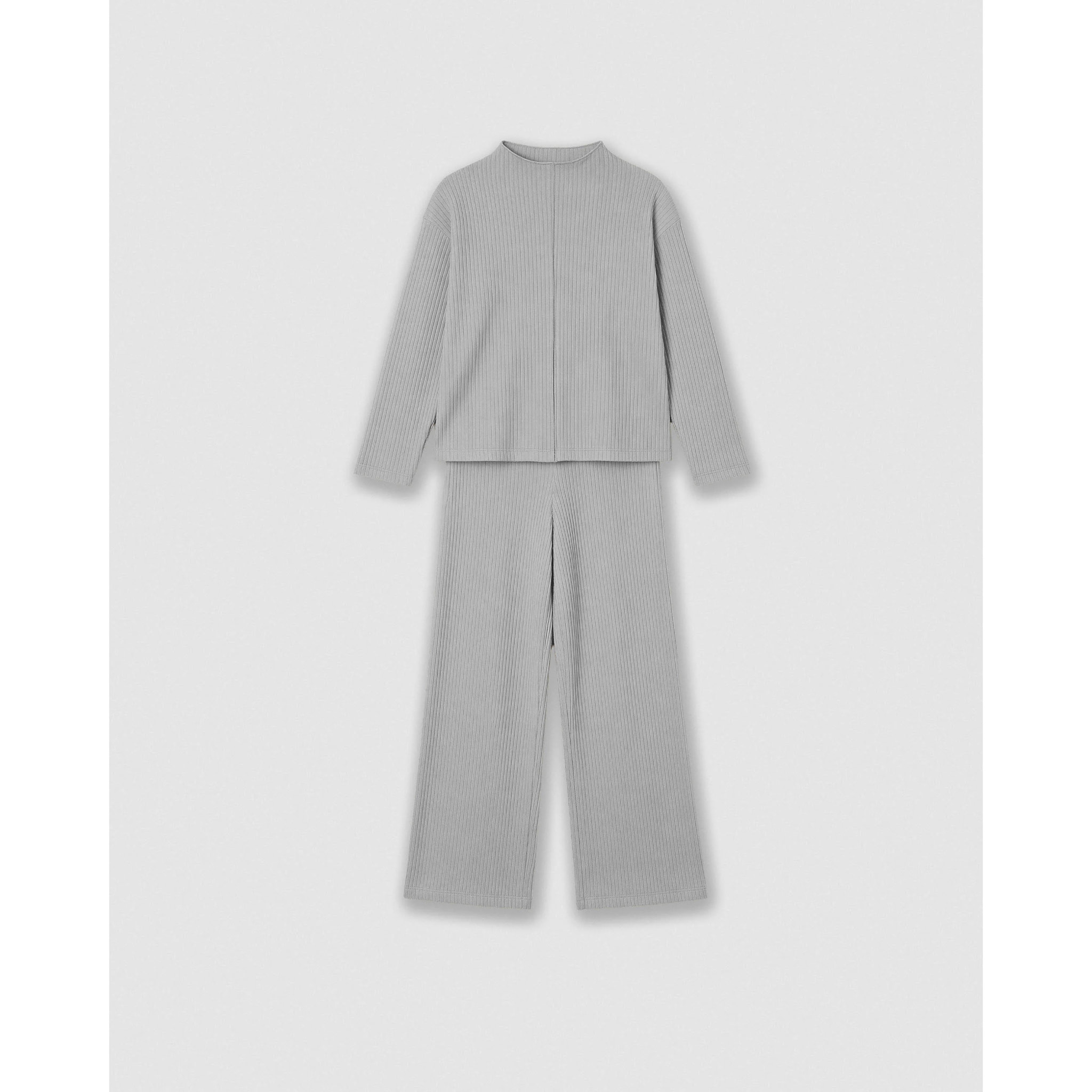 Set jersey pantalón canalé gris claro
