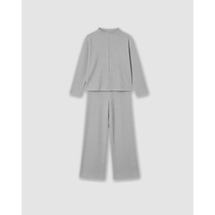 Set jersey pantalón canalé gris claro