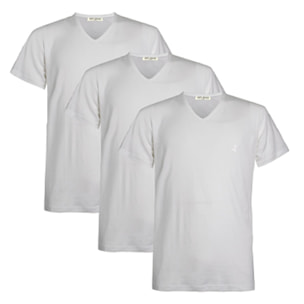 T-shirt Navigare in Cotone Interlock Scollo a V Art.912 Conf. Da 3pz, Bianco