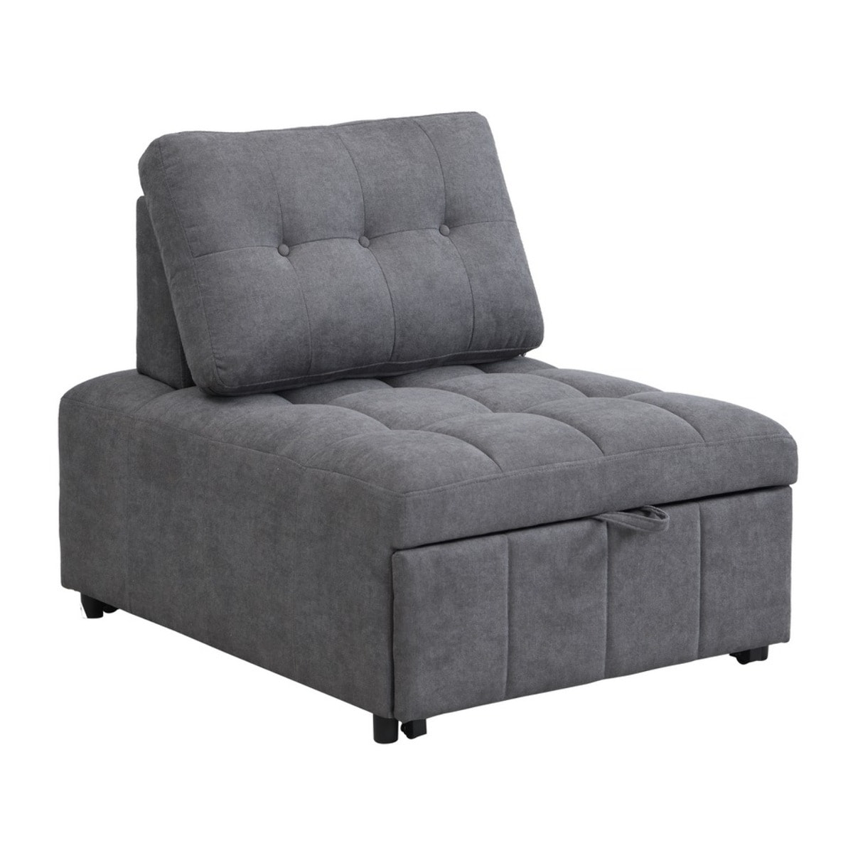 Poltrona letto singolo salvaspazio in tessuto grigio scuro - Orleans