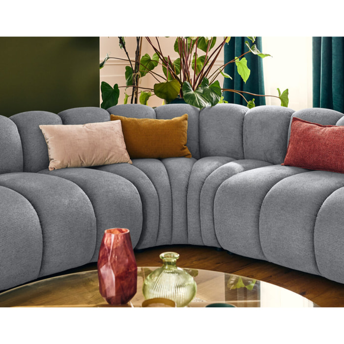 Debbie - module d'angle réversible en tissu texturé - Gris