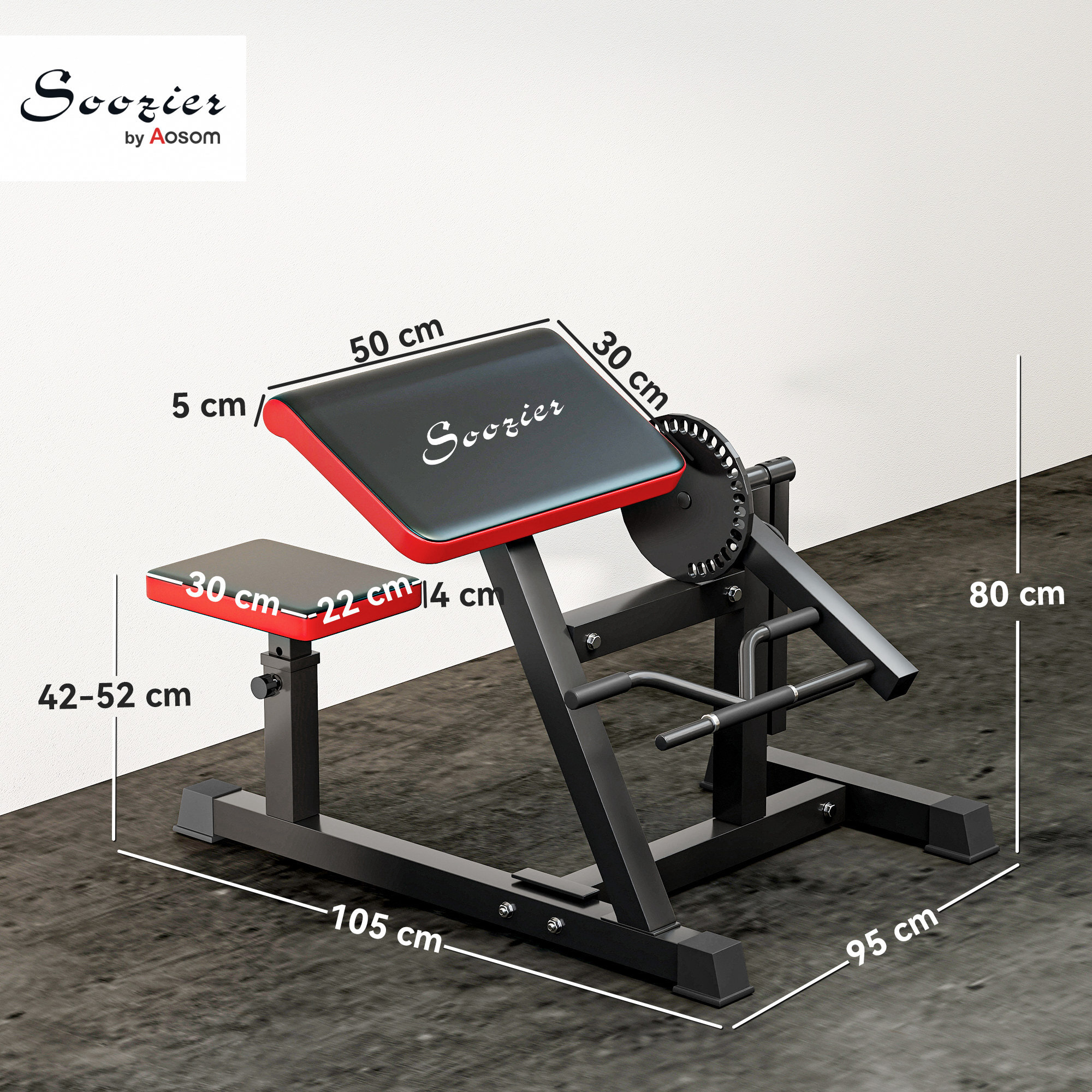 Máquina de Bíceps y Tríceps 2 en 1, Banco de Curl de Predicador con Asiento y Apoyo de Codo Ajustables, Máquina de Curl de Bíceps y Extensión de Tríceps para Entrenamiento en Gimnasio, Casa