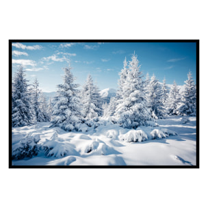 Affiche encadrée Paysage hivernal enneigé Affiche + cadre en métal - Noir