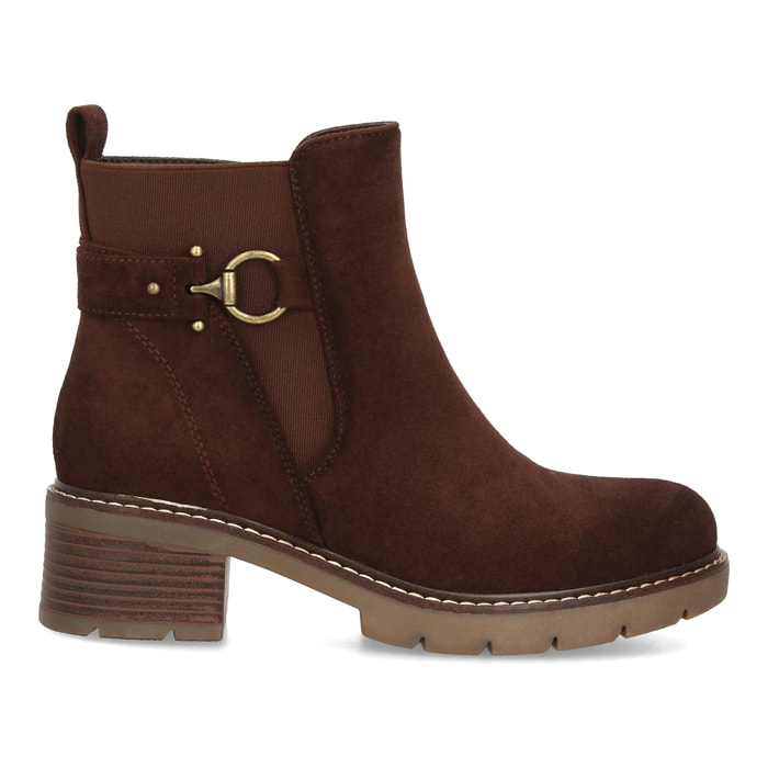 Botines para mujer con hebilla y tacón
