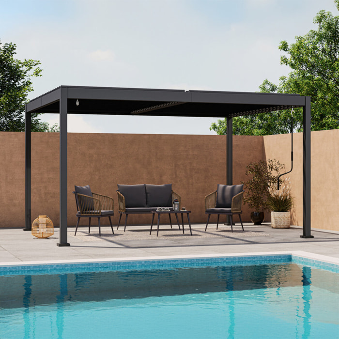 Pergola bioclimatique 3x4m aluminium lames orientables