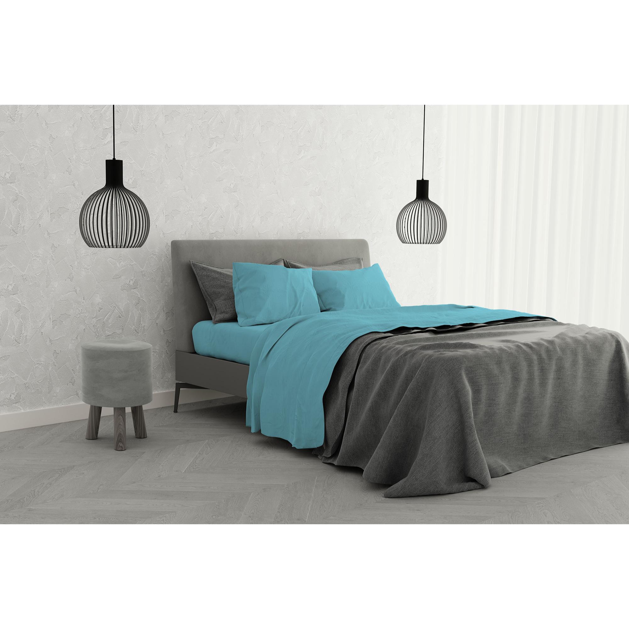 COMPLETO LETTO ELEGANT MADE IN ITALY MICROFIBRA - AZZURRO MATRIMONIALE