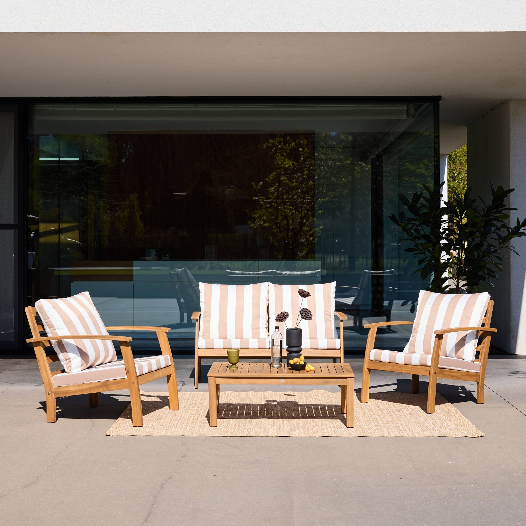 Salon de jardin bois d'acacia 4 places USHUAIA