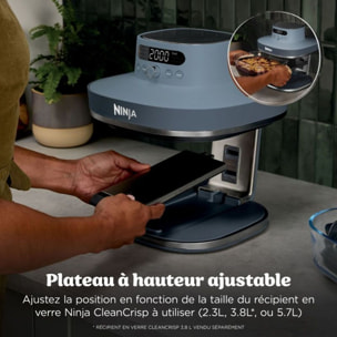 Friteuse sans huile NINJA CRISPi PRO 7-en1, 2 récipients en verre de 5.7 et 2.3L,  AS101EUCY Bleu Cyber Space
