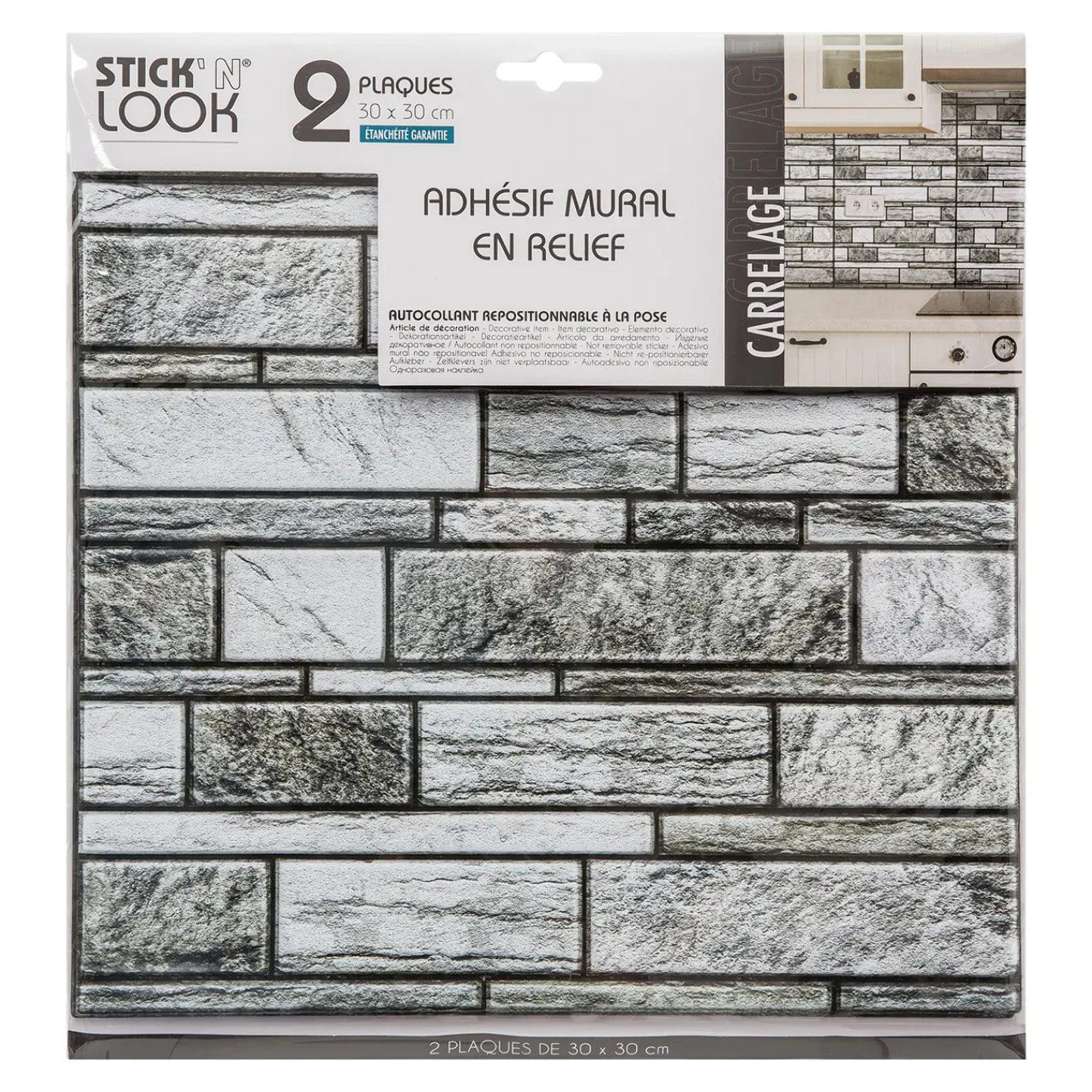 Sticker carrelage mur gris X2