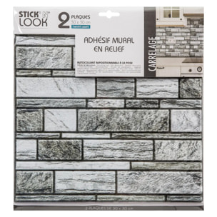 Sticker carrelage mur gris X2