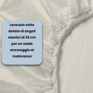 LENZUOLO SOTTO CON ANGOLI MAX COLOR, 100% COTONE MADE IN ITALY - MATRIMONIALE