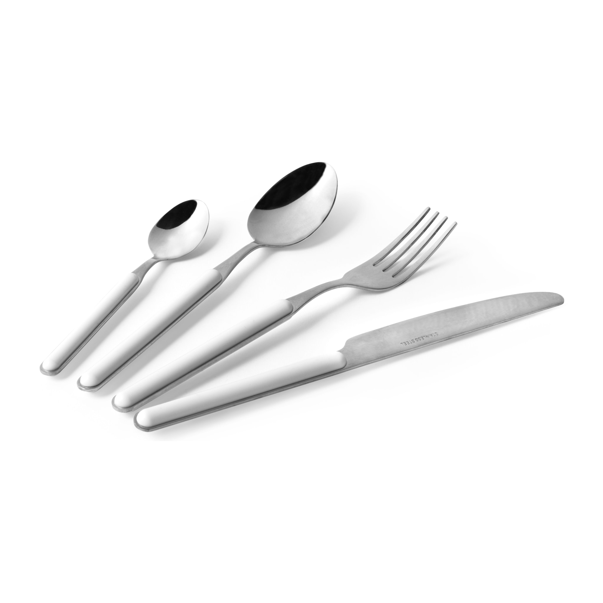 Set de 24 Couverts Excelsa Eclipse acier inox, blanc