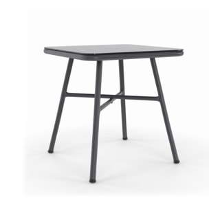 Salon de jardin Florida 2 places gris anthracite et effet rotin